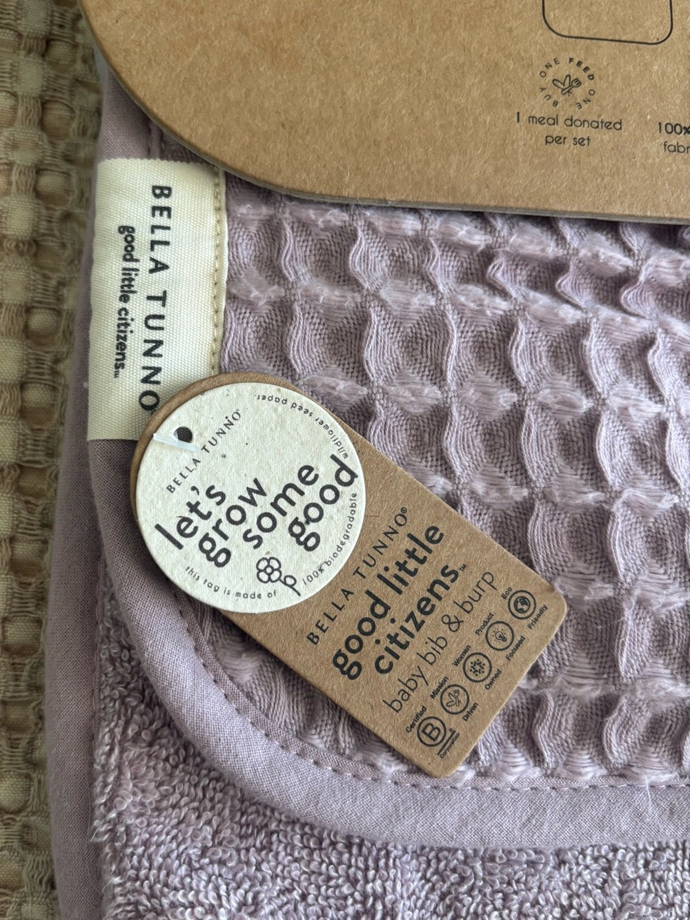 Bella Tunno Good Little Citizens Baby Bib & Burp - Dusty Pink - Picture 4 of 4